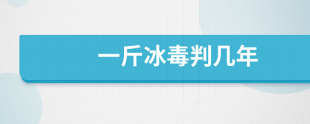 一斤冰毒判几年