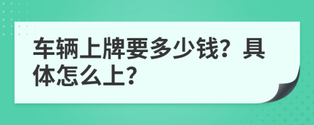 车辆上牌要多少钱？具体怎么上？