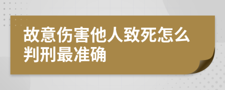 故意伤害他人致死怎么判刑最准确