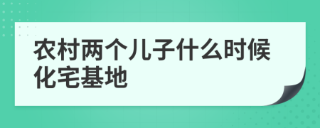 农村两个儿子什么时候化宅基地