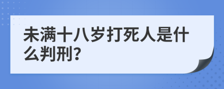 未满十八岁打死人是什么判刑？