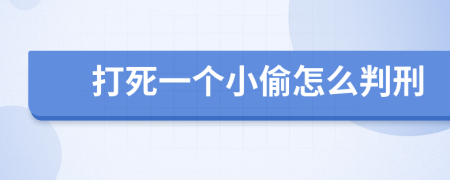 打死一个小偷怎么判刑