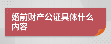 婚前财产公证具体什么内容