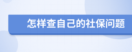 怎样查自己的社保问题