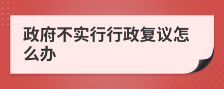 政府不实行行政复议怎么办