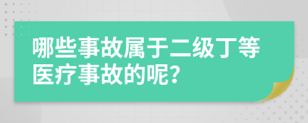 哪些事故属于二级丁等医疗事故的呢？