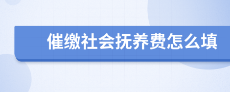 催缴社会抚养费怎么填