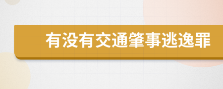 有没有交通肇事逃逸罪