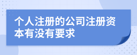 个人注册的公司注册资本有没有要求