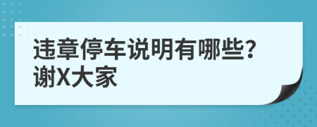 违章停车说明有哪些？谢X大家