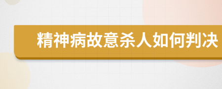 精神病故意杀人如何判决