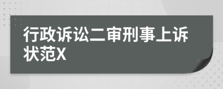 行政诉讼二审刑事上诉状范X