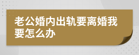 老公婚内出轨要离婚我要怎么办