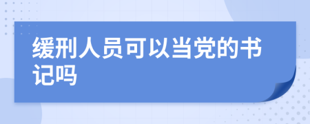 缓刑人员可以当党的书记吗