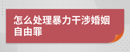 怎么处理暴力干涉婚姻自由罪