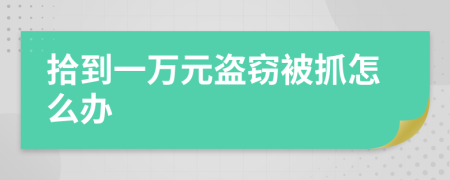 拾到一万元盗窃被抓怎么办