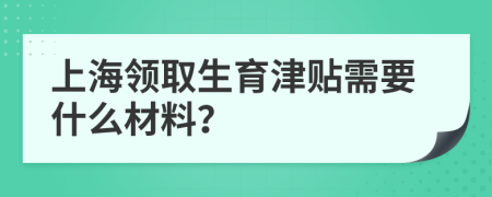 上海领取生育津贴需要什么材料？