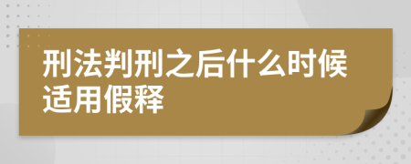 刑法判刑之后什么时候适用假释