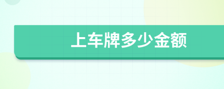 上车牌多少金额