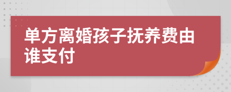 单方离婚孩子抚养费由谁支付