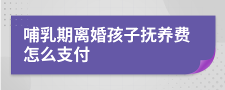 哺乳期离婚孩子抚养费怎么支付