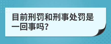 目前刑罚和刑事处罚是一回事吗？