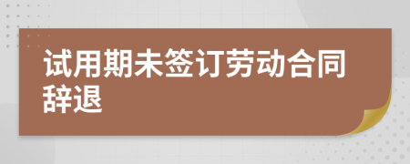 试用期未签订劳动合同辞退