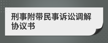 刑事附带民事诉讼调解协议书