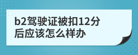 b2驾驶证被扣12分后应该怎么样办