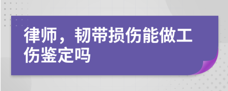 律师，韧带损伤能做工伤鉴定吗