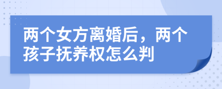 两个女方离婚后，两个孩子抚养权怎么判