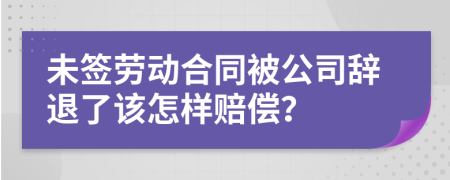 未签劳动合同被公司辞退了该怎样赔偿？