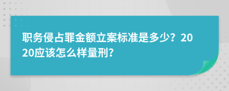 职务侵占罪金额立案标准是多少？2020应该怎么样量刑？