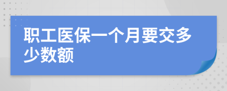 职工医保一个月要交多少数额