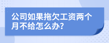 公司如果拖欠工资两个月不给怎么办？