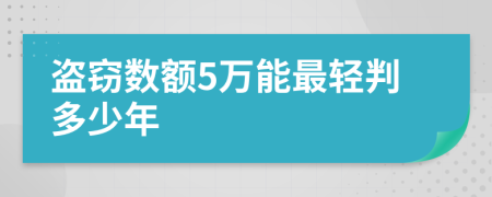 盗窃数额5万能最轻判多少年