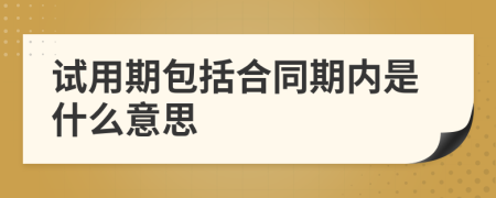 试用期包括合同期内是什么意思