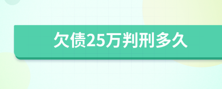 欠债25万判刑多久