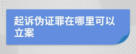 起诉伪证罪在哪里可以立案