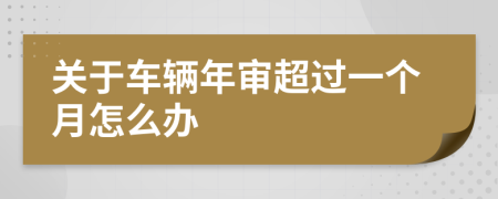 关于车辆年审超过一个月怎么办