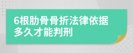 6根肋骨骨折法律依据多久才能判刑