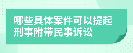 哪些具体案件可以提起刑事附带民事诉讼