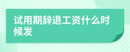 试用期辞退工资什么时候发