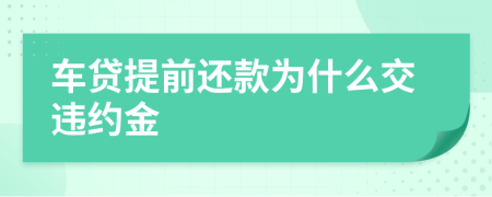 车贷提前还款为什么交违约金