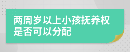 两周岁以上小孩抚养权是否可以分配