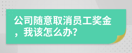公司随意取消员工奖金，我该怎么办？