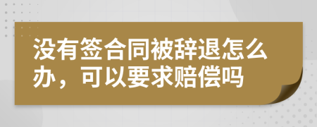 没有签合同被辞退怎么办，可以要求赔偿吗