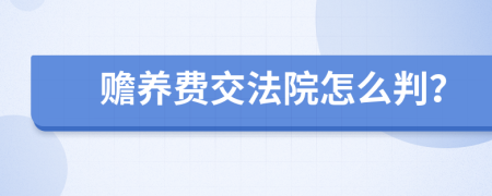 赡养费交法院怎么判？