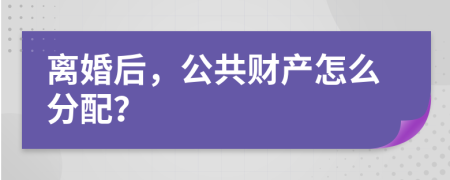 离婚后，公共财产怎么分配？