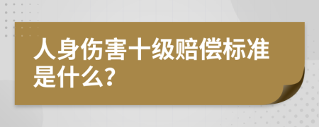 人身伤害十级赔偿标准是什么？